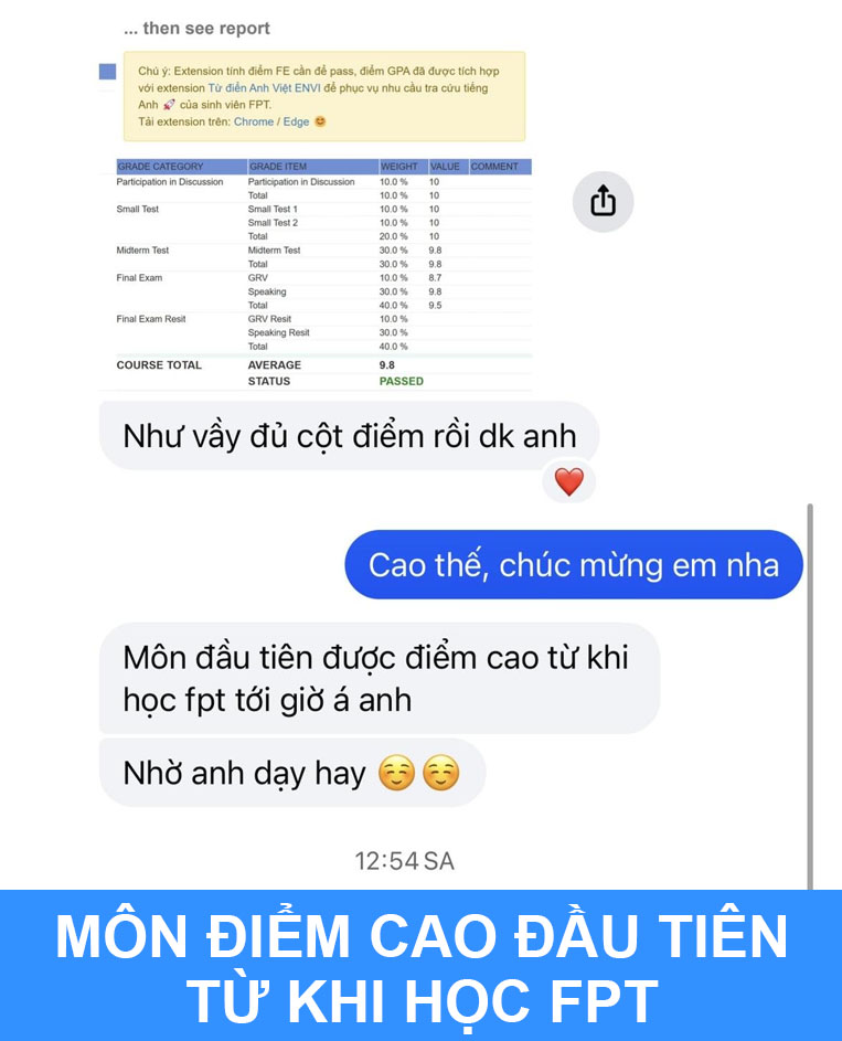 Feedback từ học viên